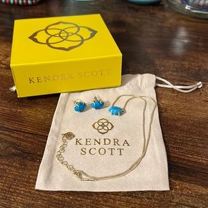 Kendra Scott Turquoise Necklace and Earrings Set